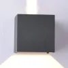 LED buiten wandlamp Davos hoekig, aan/uit, donkergrijs