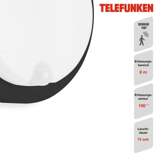 LED buiten wandlamp Dortmund Ø17cm zwart