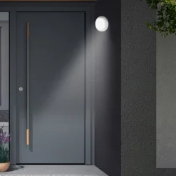 LED buiten wandlamp Dortmund Ø17cm zilver