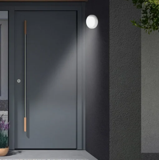 LED buiten wandlamp Dortmund Ø17cm zilver