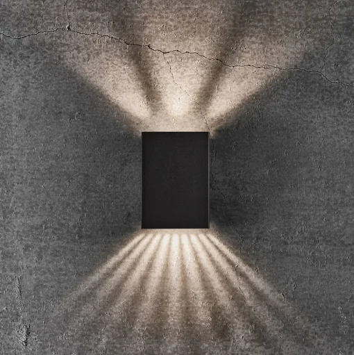 LED buiten wandlamp Fold, 10 X 15 cm, zwart