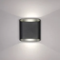LED buiten wandlamp, grafiet, up & down, CCT, dimbaar, aluminium