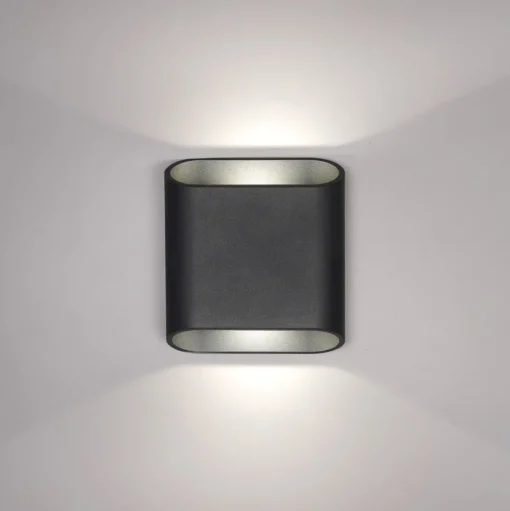 LED buiten wandlamp, grafiet, up & down, CCT, dimbaar, aluminium