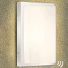 LED buiten wandlamp Julea, roestvrij staal, glas, bewegingsmelder