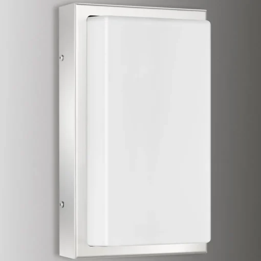 LED buiten wandlamp Julea, roestvrij staal, glas, bewegingsmelder