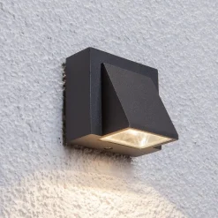 LED buiten wandlamp Marik, antraciet, metaal, IP54