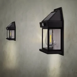 LED buiten wandlamp Mira, sensor, zwart, set van 2 IP44
