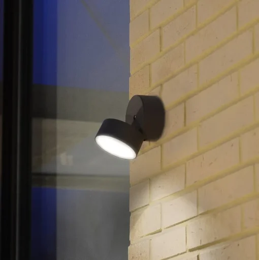 LED buiten wandlamp Trumpet, Ø 9,4 cm