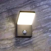 LED buiten wandlamp Tucanae, grijs, hoogte 22 cm, IP54
