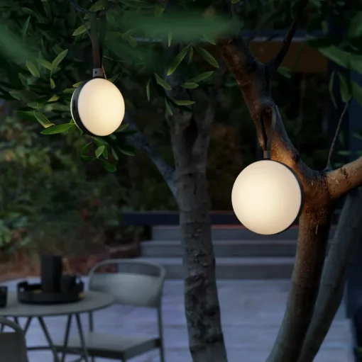 LED buitenlamp Bring to go Ø 12 cm wit/zwart