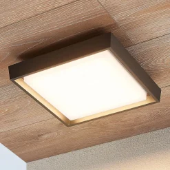 LED buitenplafondlamp Birta, hoekig, 27 cm