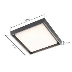 LED buitenplafondlamp Birta, hoekig, 27 cm