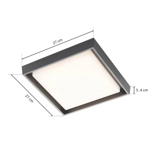 LED buitenplafondlamp Birta, hoekig, 27 cm