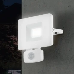 LED buitenspot Faedo 3 met sensor, wit, 20W