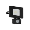 LED buitenspot Faedo 3 met sensor, zwart, 10W