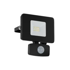 LED buitenspot Faedo 3 met sensor, zwart, 10W