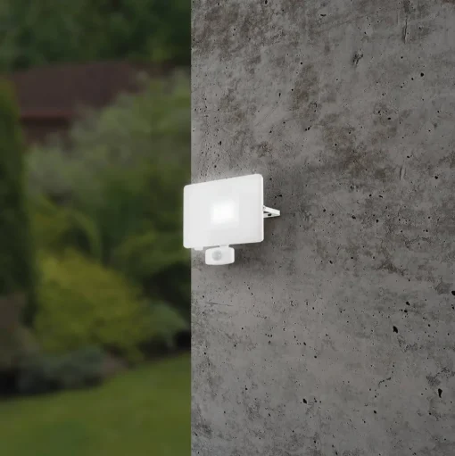 LED buitenspot Faedo 3 met sensor, wit, 50W