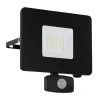 LED buitenspot Faedo 3 met sensor, zwart, 30W