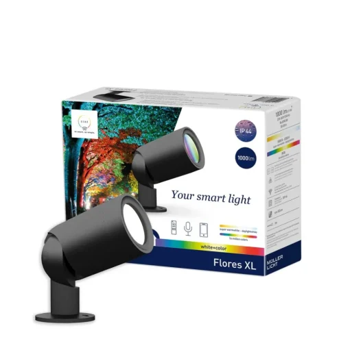 LED buitenspot Flores XL, IP44, CCT, RGB