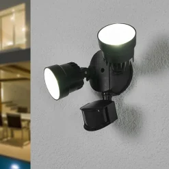 LED buitenspot Shrimp met sensor van kunststof