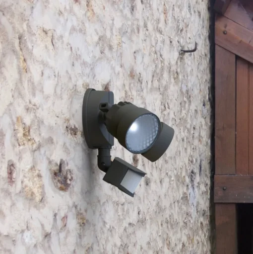 LED buitenspot Shrimp met sensor van kunststof