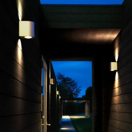 LED buitenwandlamp Canto 2, 10 cm, messing