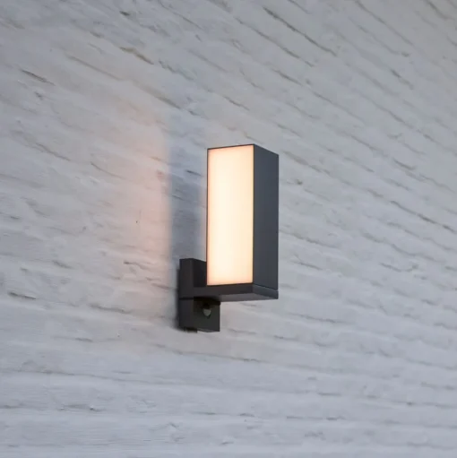 LED buitenwandlamp Cuba, sensor 1-lamp antraciet