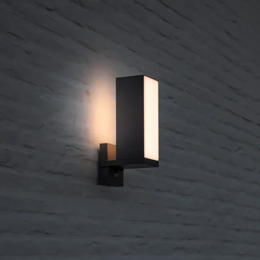 LED buitenwandlamp Cuba, sensor 1-lamp antraciet
