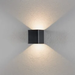 LED buitenwandlamp Dodd, hoekig, antraciet