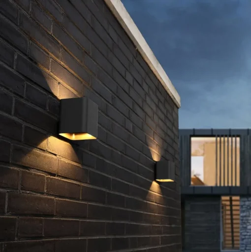 LED buitenwandlamp Dodd, hoekig, antraciet