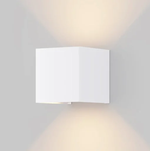 LED buitenwandlamp Fulton, 10x10cm, wit