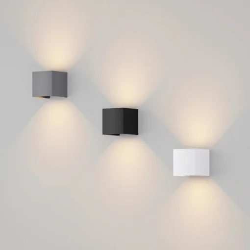 LED buitenwandlamp Fulton, 10x10cm, wit