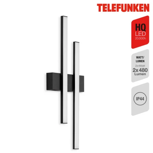 LED buitenwandlamp Graz direct 2-lamps zwart