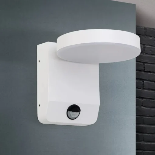 LED buitenwandlamp Hendryk met sensor, wit