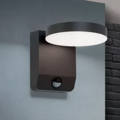 LED buitenwandlamp Hendryk met sensor, zwart