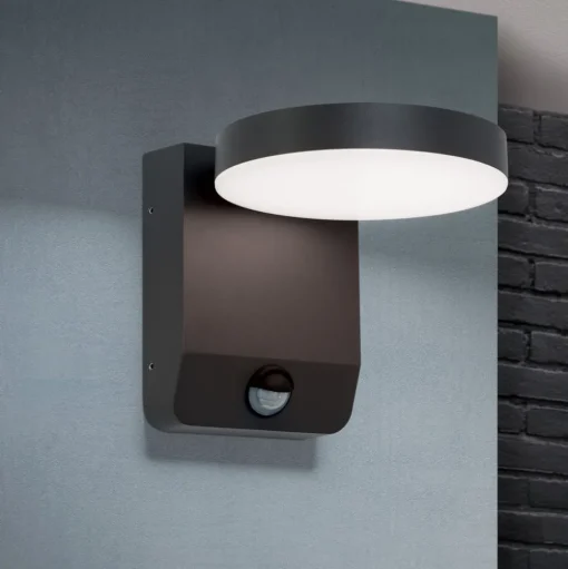 LED buitenwandlamp Hendryk met sensor, zwart