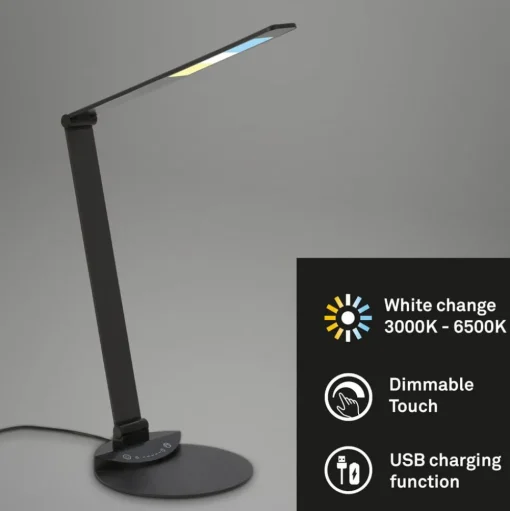LED bureaulamp Haiti touchdim CCT zwart