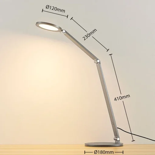 LED bureaulamp Mion, 41 cm, rond, dimbaar