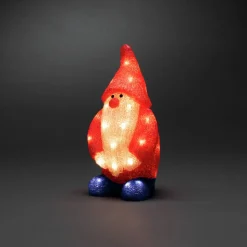 LED decoratie figuur kerstman rood IP44 h. 36 cm
