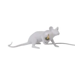 LED decoratie-tafellamp Mouse Lamp USB liggend wit