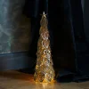 LED decoratieve boom Kirstine, goud, hoogte 43 cm