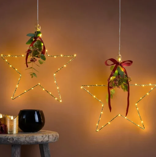 LED decoratieve ster Liva Star, goud, Ø 30 cm