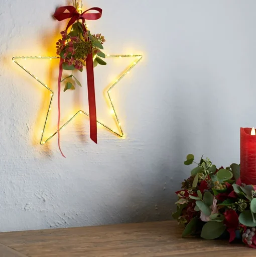 LED decoratieve ster Liva Star, goud, Ø 30 cm