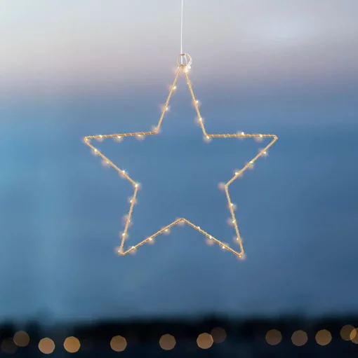 LED decoratieve ster Liva Star, goud, Ø 30 cm