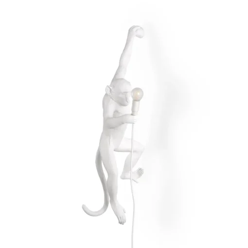 LED decoratie-wandlamp Monkey Lamp, wit, links