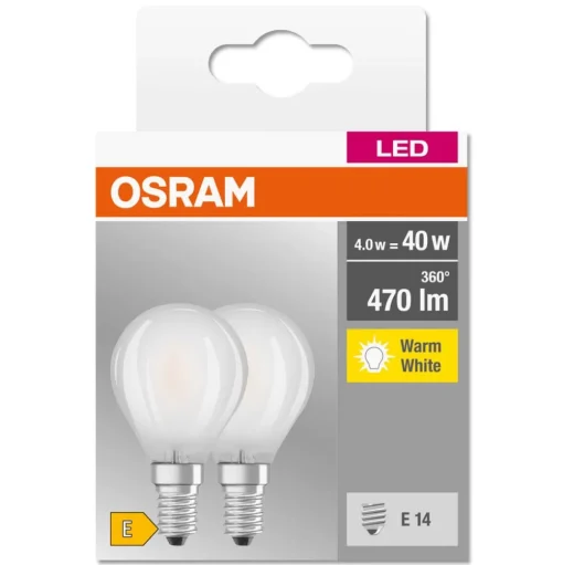 LED druppellamp E14 4W 827 mat 2 per set