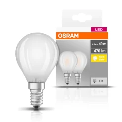 LED druppellamp E14 4W 827 mat 2 per set