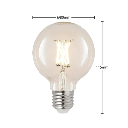 LED E27 4W G80 2700K filament dimbaar helder per 3