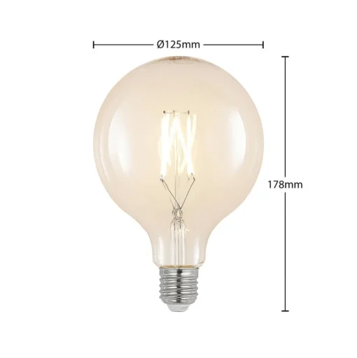 LED filament E27 6W 2.700K G125 bol helder per 2
