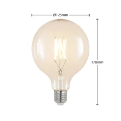 LED filament E27 8W 2.700K G125 bol helder per 2